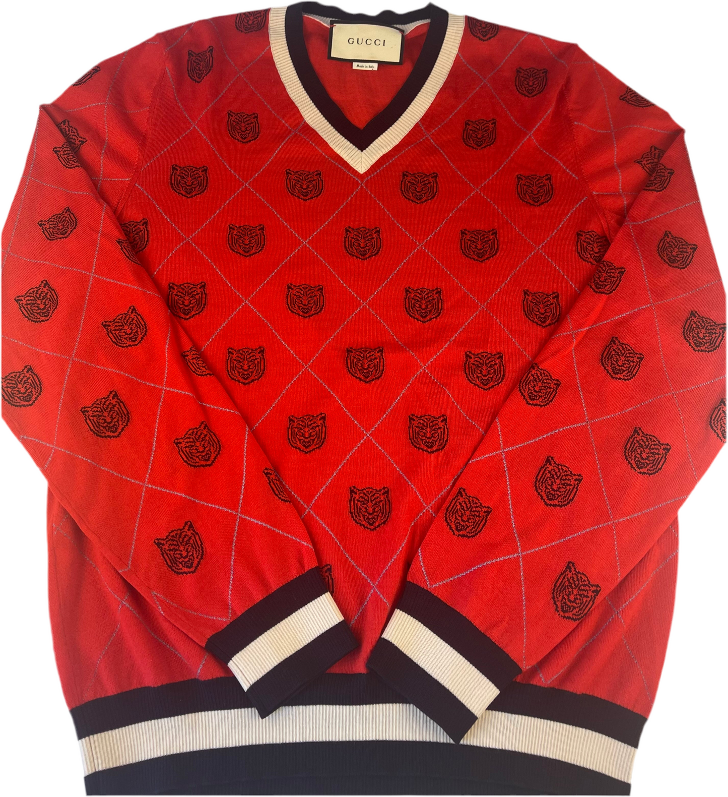 Gucci Tiger Argyle Sweater – Größe S