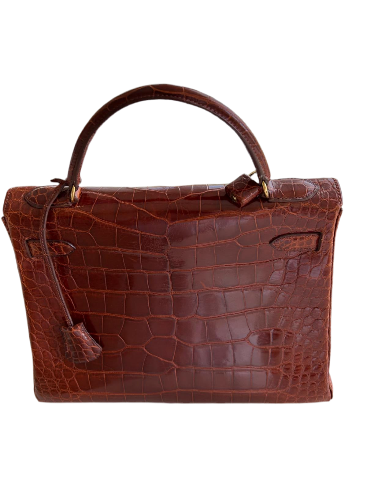 Hermès Kelly 32 – Krokodilleder Cognac mit Gold-Hardware