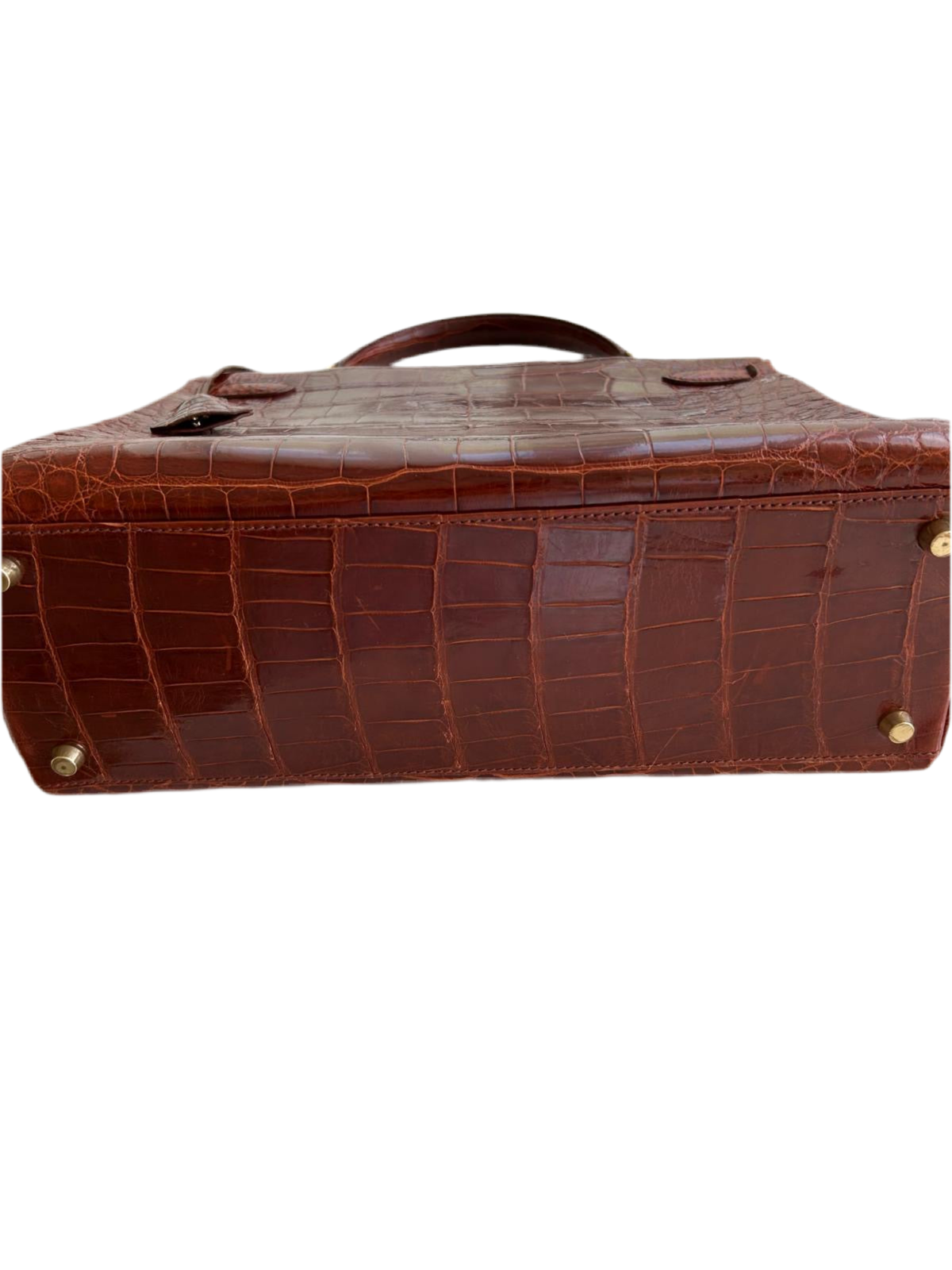 Hermès Kelly 32 – Krokodilleder Cognac mit Gold-Hardware