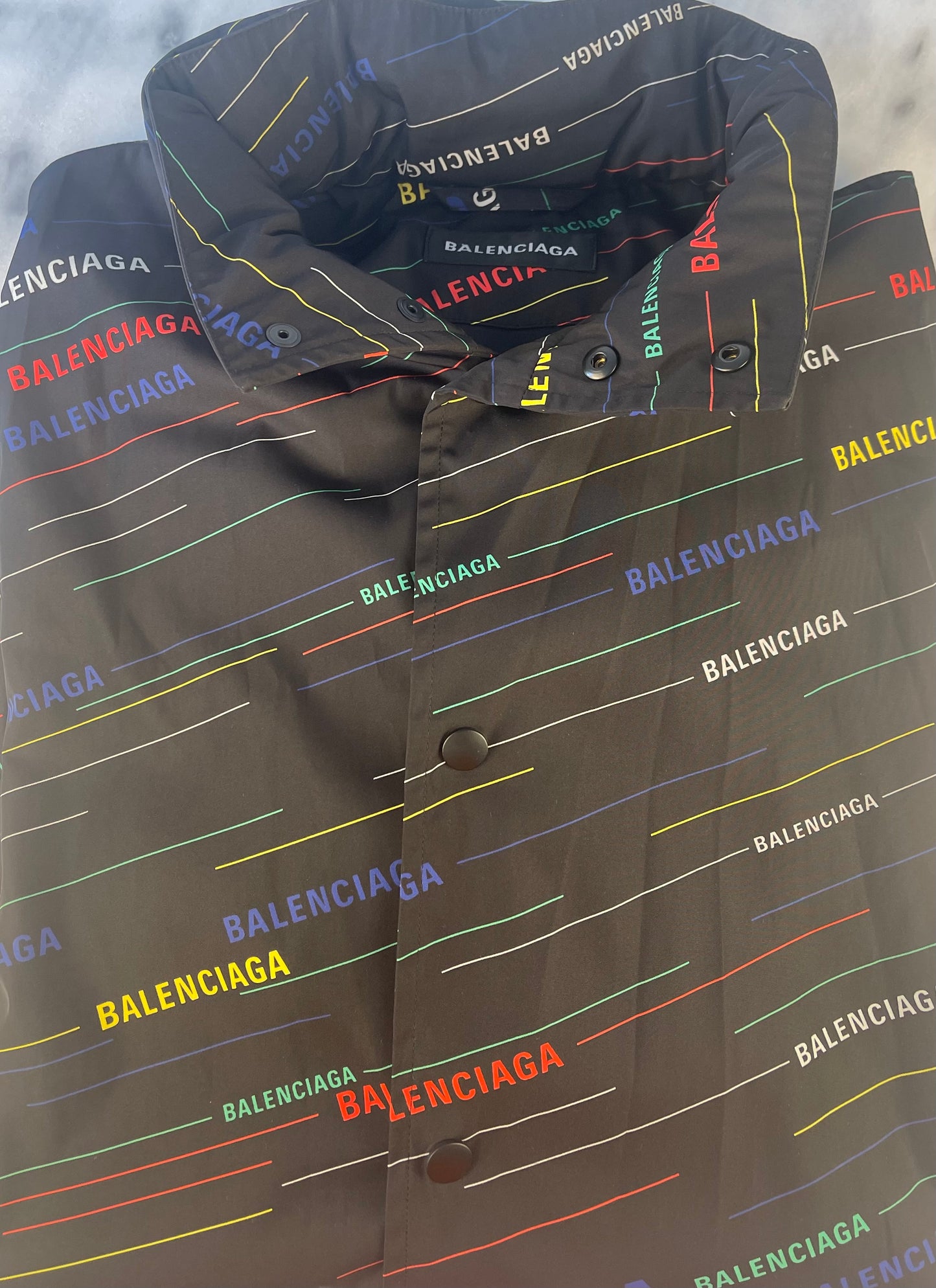 Balenciaga - Rainbow Windbreaker Jacket Black (2018)
