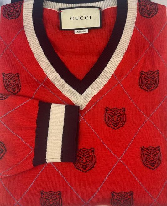 Gucci Tiger Argyle Sweater – Größe S