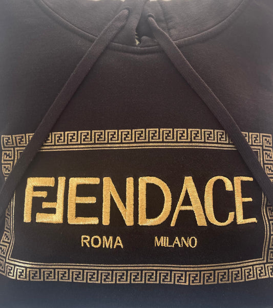FENDI X VERSACE “Fendace” Herren Hoodie – Schwarz & Gold
